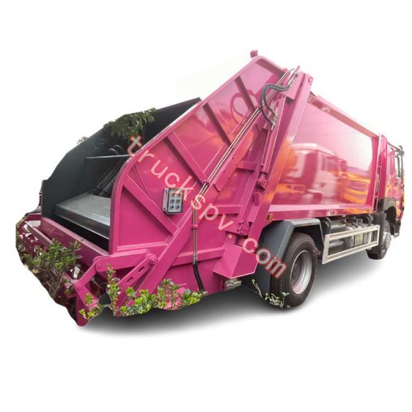 compressed garbage truck also named(HOWO rubbish truck , waste transport truck ,HOWO compression garbage truck ,sanitation truck, sanitation vehicle shows on www.truckspv.com
