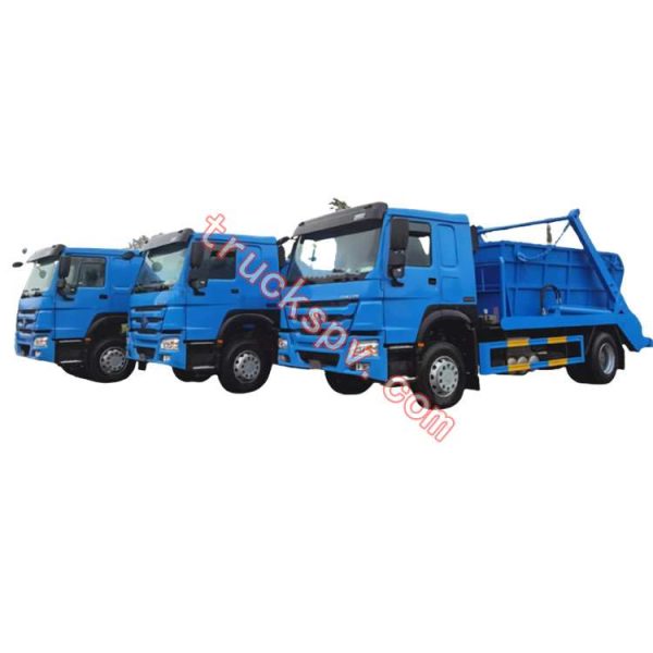 HOWO swing arm garbage truck also named(HOWO rubbish truck , waste transport truck ,HOWO holding arm garbage truck ,sanitation truck, sanitation vehicle shows on www.truckspv.com
