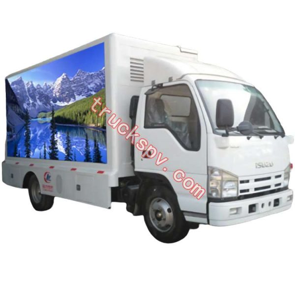 3.4meters length of the LED screen mounted on the ISUZU LED advertisement truck is here shows on truckspv.com