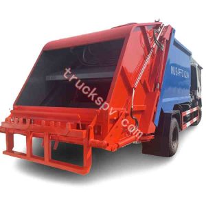 Dongfeng 4tons LNG compactor garbage truck shows on www.truckspv.com