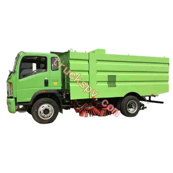 HOWO street road sweeper truck vacuum type shows on www.truckspv.com