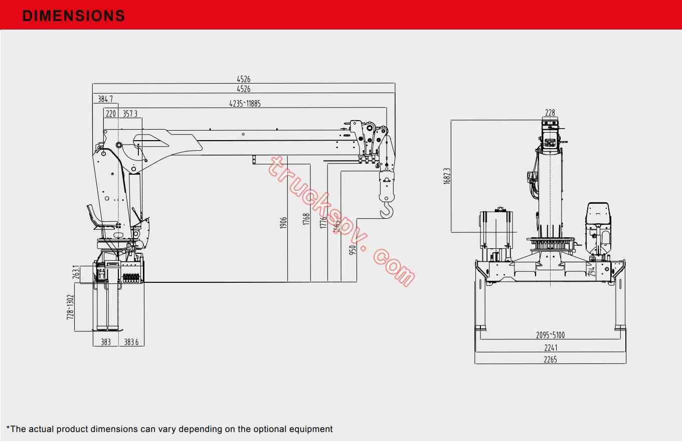 5tons crane design shows on www.truckspv.com