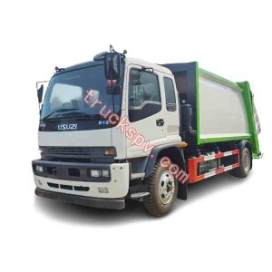 FTR 190HP diesel ISUZU compactor garbage truck which one load capacity is 15tons shows on truckspv.com
