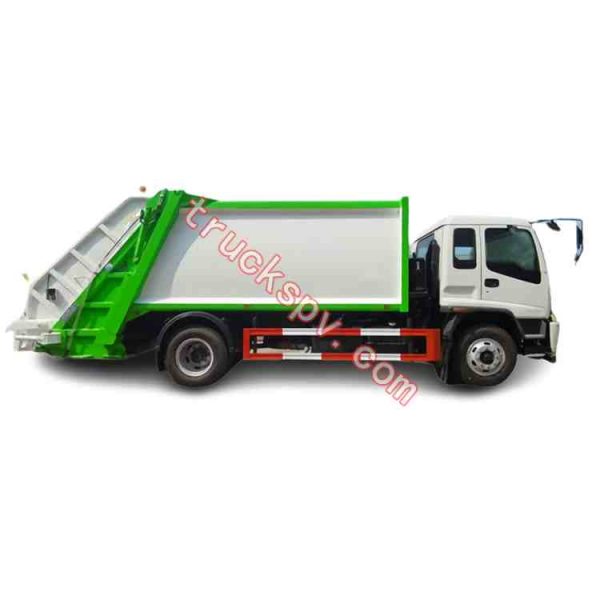 6 wheelers 15cbm capacity ISUZU compressed garbage vehicle lorry shows on truckspv.com