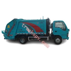 ISUZU compactor garbage truck cheap price customized blue color shows on truckspv.com