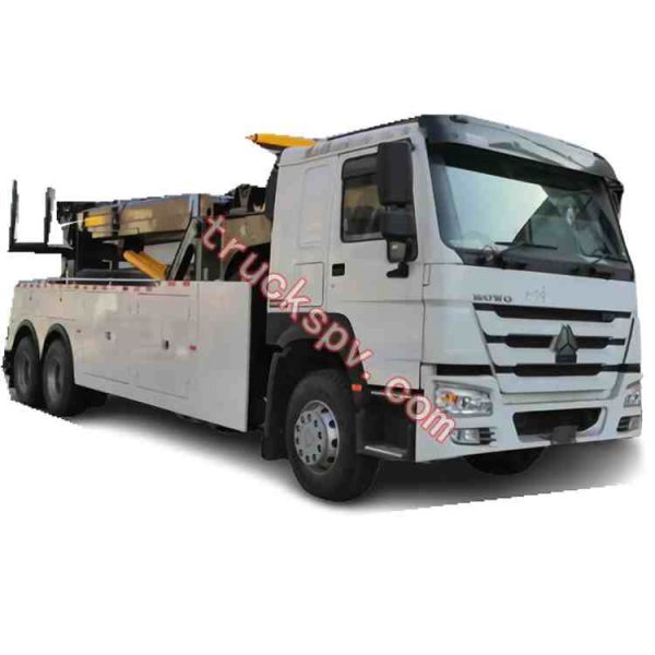 exported to africa HOWO 10wheelers rotation crane road wrecker shows on truckspv.com