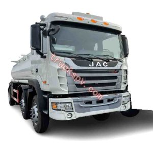 white color JAC  fuel tanker bowser which ordered by kenya client shows on truckspv.com