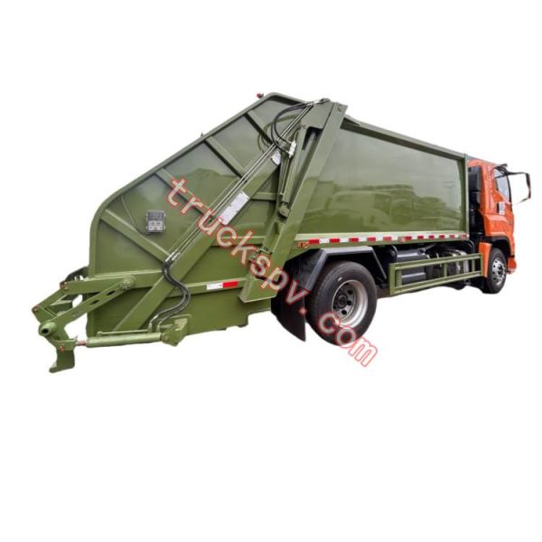 4x2 orange color compactor garbage vehicle
