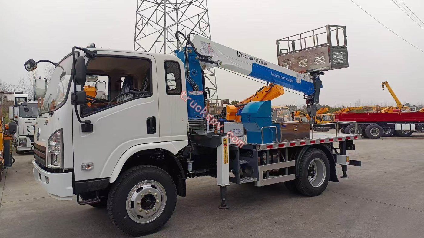 shacman manlifter crane truck
